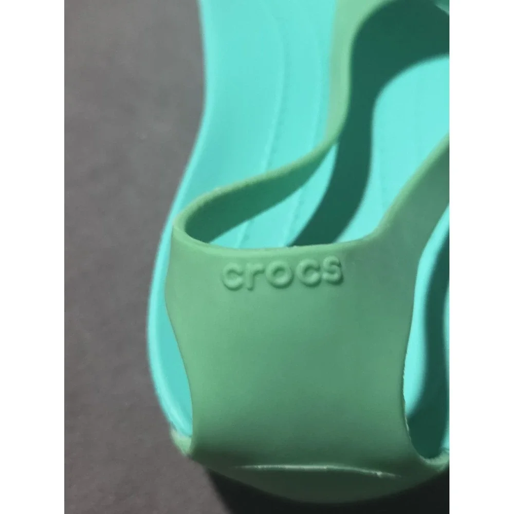 Crocs Serena Sexi Flip Women's 8 Aqua Marine T-Strap Slingback Thong Sandals